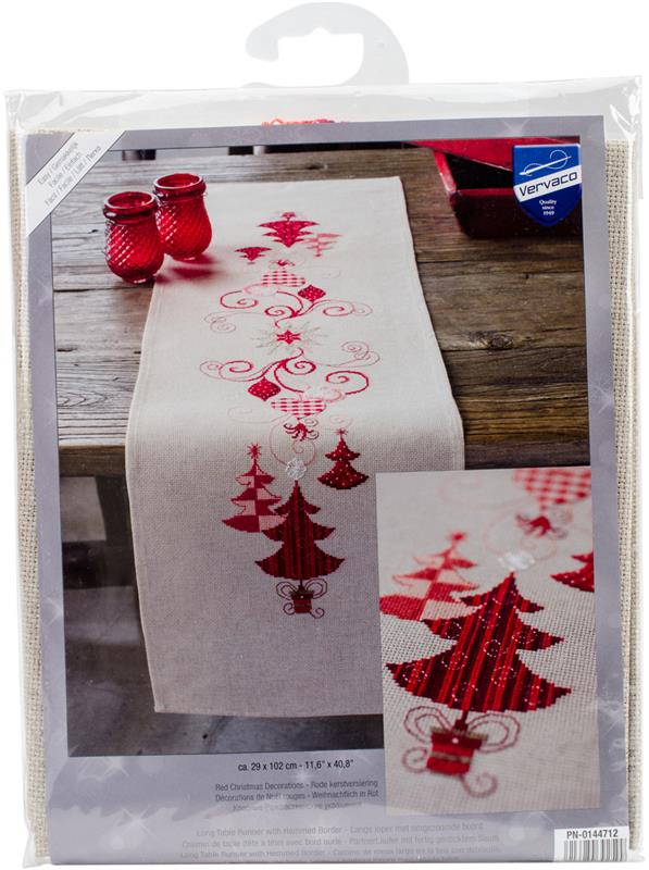 "Red Christmas Decor Table Runner"