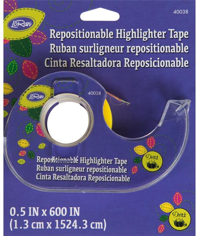 LoRan Repositionable Highlighter Tape 1/2" X 50'