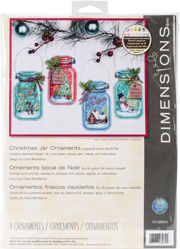 "Christmas Jar Ornaments" Cross Stitch Kit