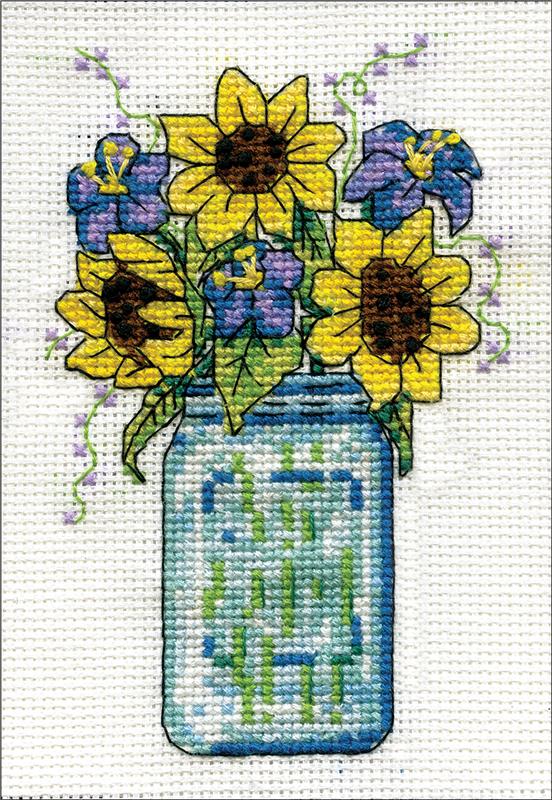 "Floral Jar" Cross Stitch Kit