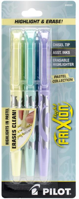 Pilot FriXion Light Pastel Erasable Highlighters 3/Pkg