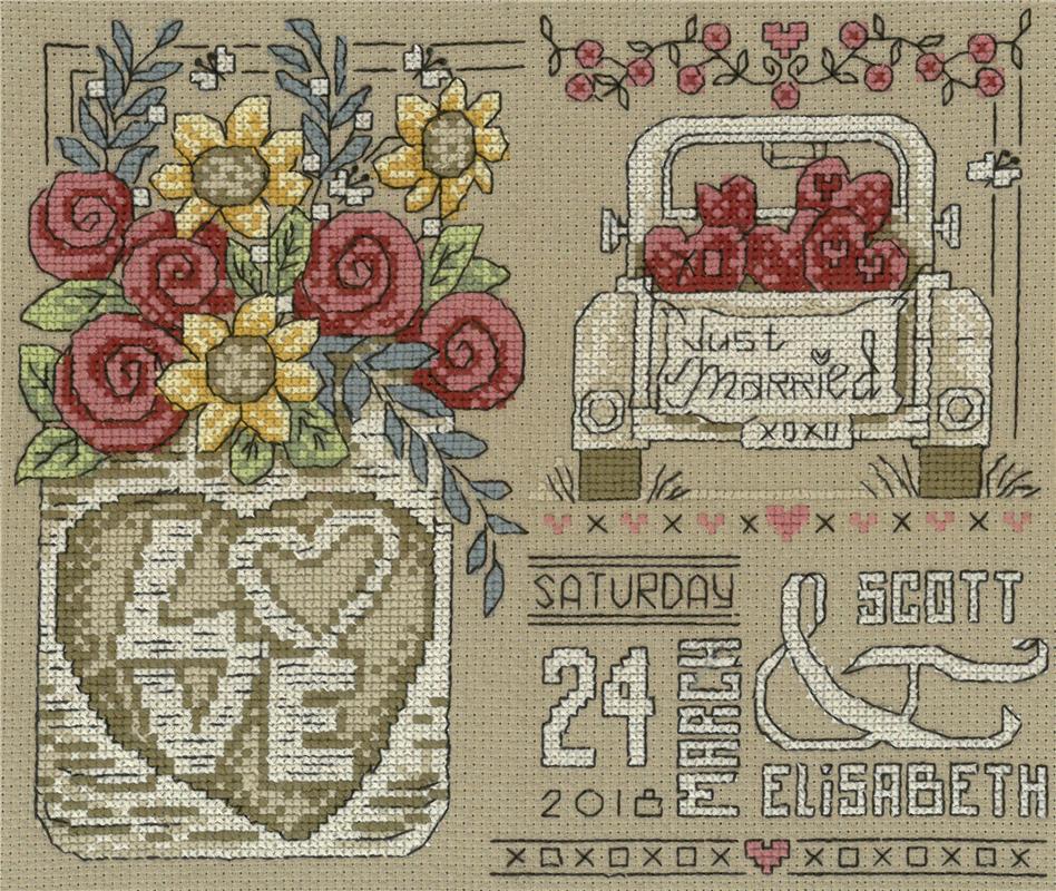"Rustic Wedding" Cross Stitch Kit