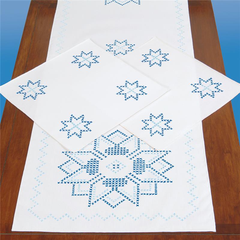 Xx Stars Stamped Dresser Scarf Doilies Perle Edge