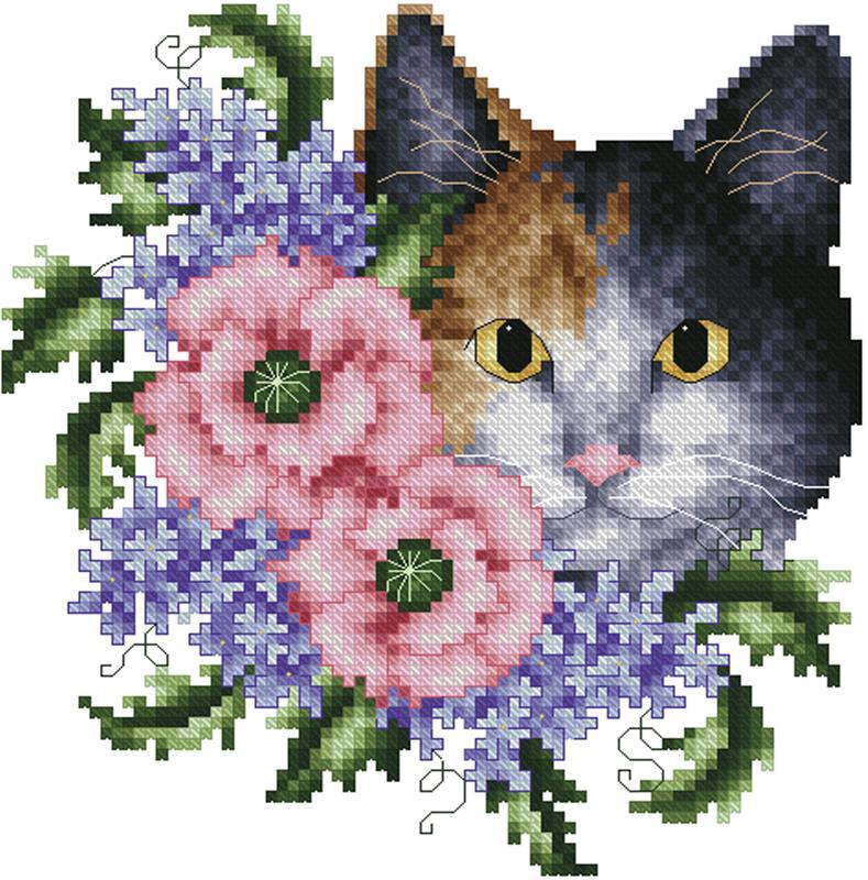 "Calico Cat" Cross Stitch Pattern