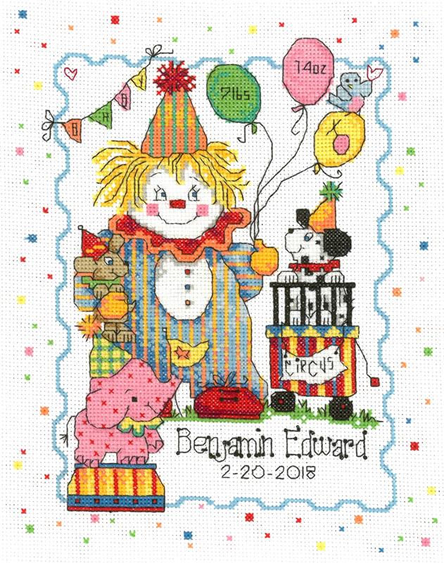 "Circus Birth Record" Cross Stitch Pattern