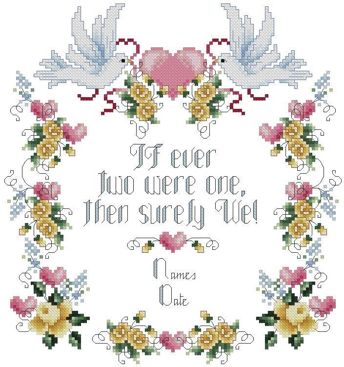 "Anniversary Sampler" Cross Stitch Pattern