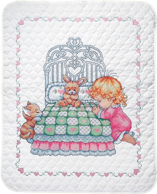 Design Works Cross Stitch Kit 'In The Jungle' | Stamped Quilt, 86x109 Cm, Inkl. Nadel, Garn, Anleitung