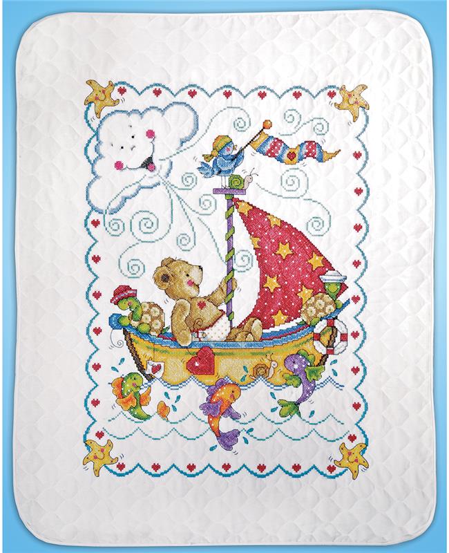 Baby Bears Stamped Quilt Cross Stitch Kit