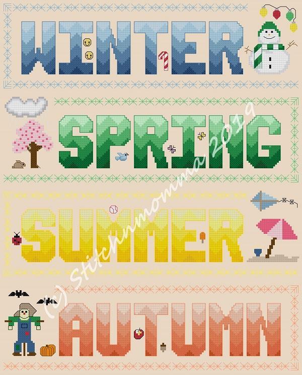 Four Seasons Cross Stitch Pattern