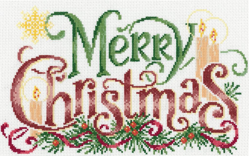 Joann Fabrics Design Works Merry Christmas Ornament Counted Cross Stitch  Kit