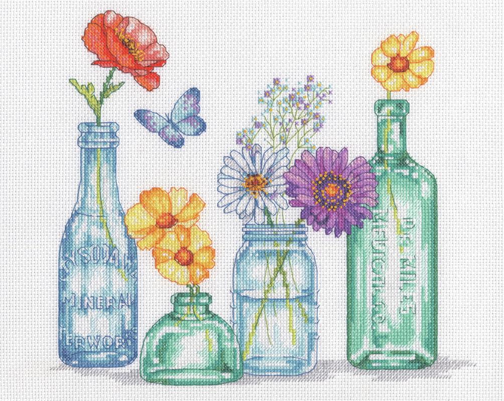 "Wildflower Jars" Cross Stitch Kit