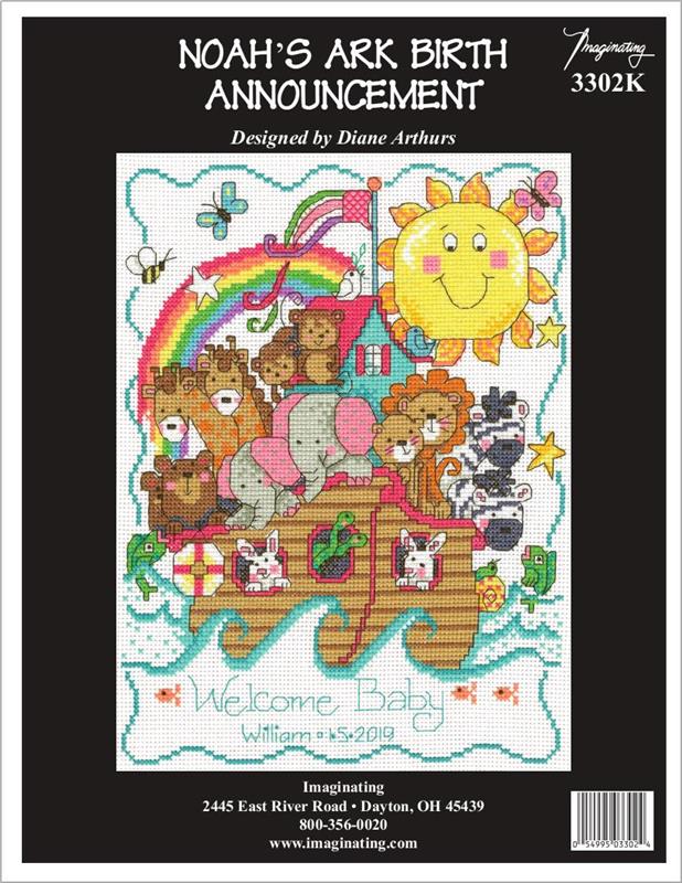 "Noah's Ark Birth Announcement" Cross Stitch Kit