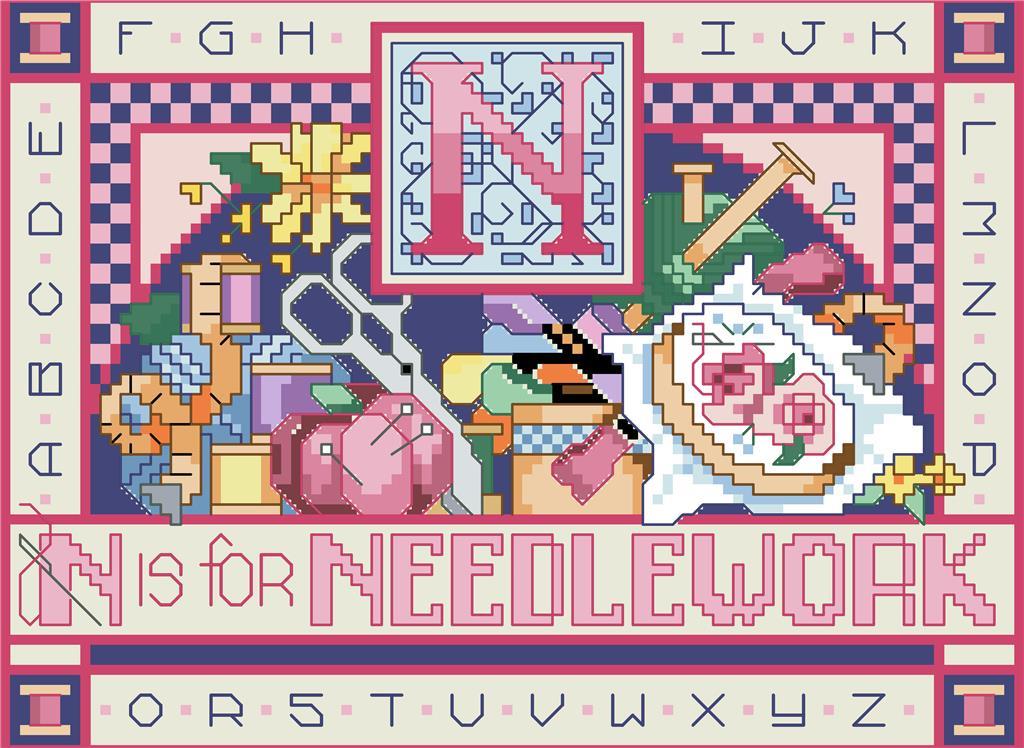 "N is for Needlework" Cross Stitch Pattern