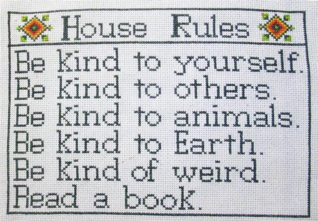 "House Rules" Cross Stitch Pattern