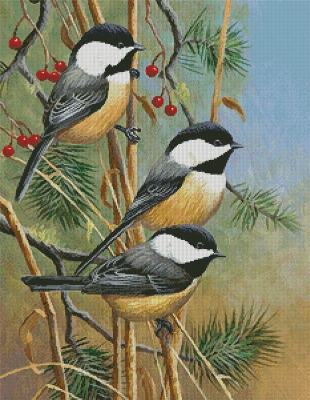 "Chickadees" Cross Stitch Pattern