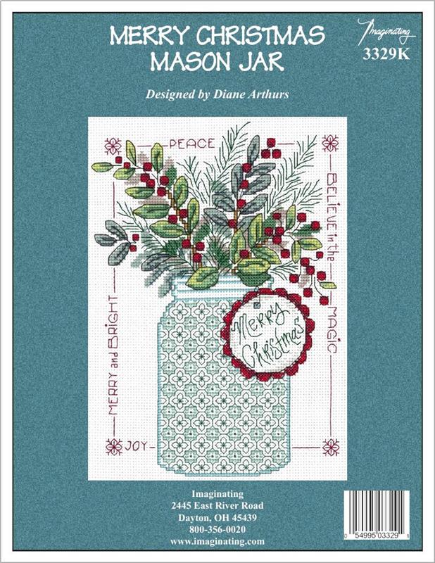 "Merry Christmas Mason Jar" Cross Stitch Kit