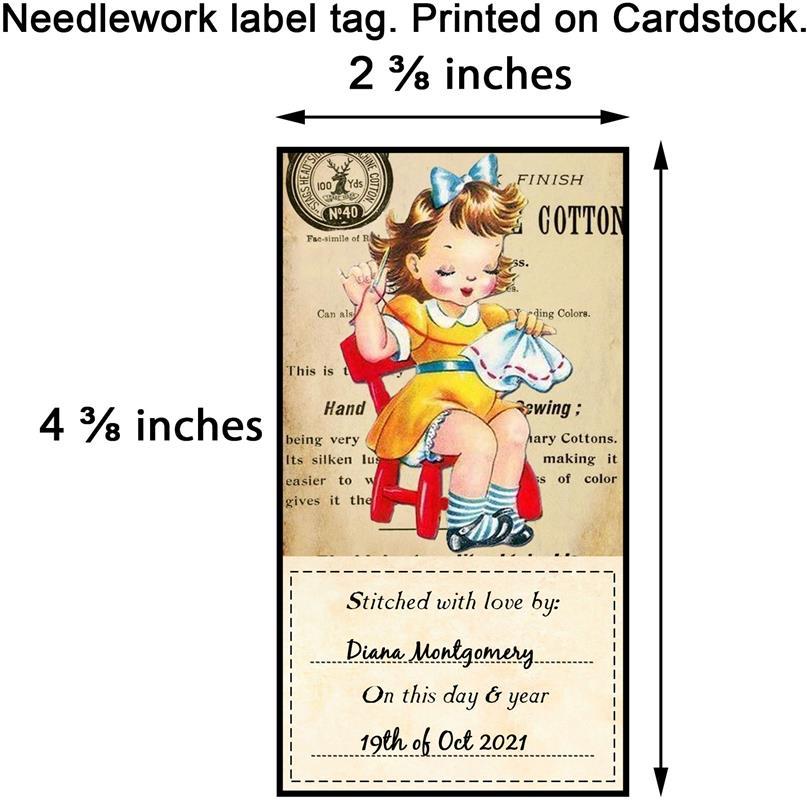 Cross Stitch Gift Tags Needlework Labels Retro Stitching No.028