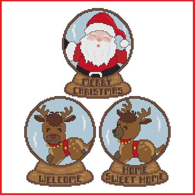 Christmas Snow Globes - Set 1 | Cross Stitch Pattern