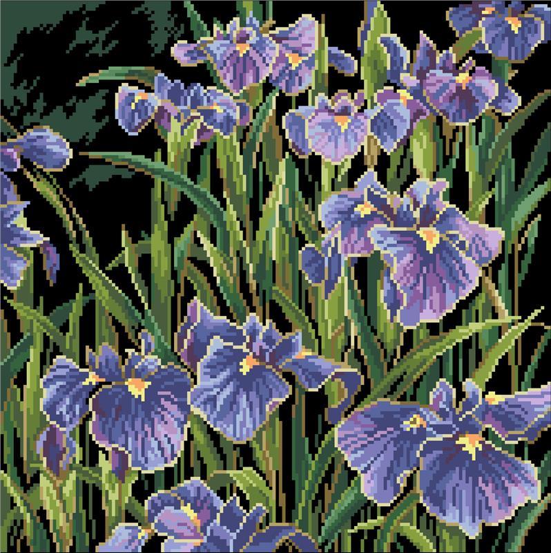 "Irises" Cross Stitch Pattern