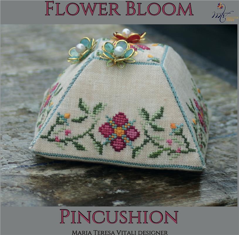 "Flower Bloom Pincushion" Cross Stitch Pattern