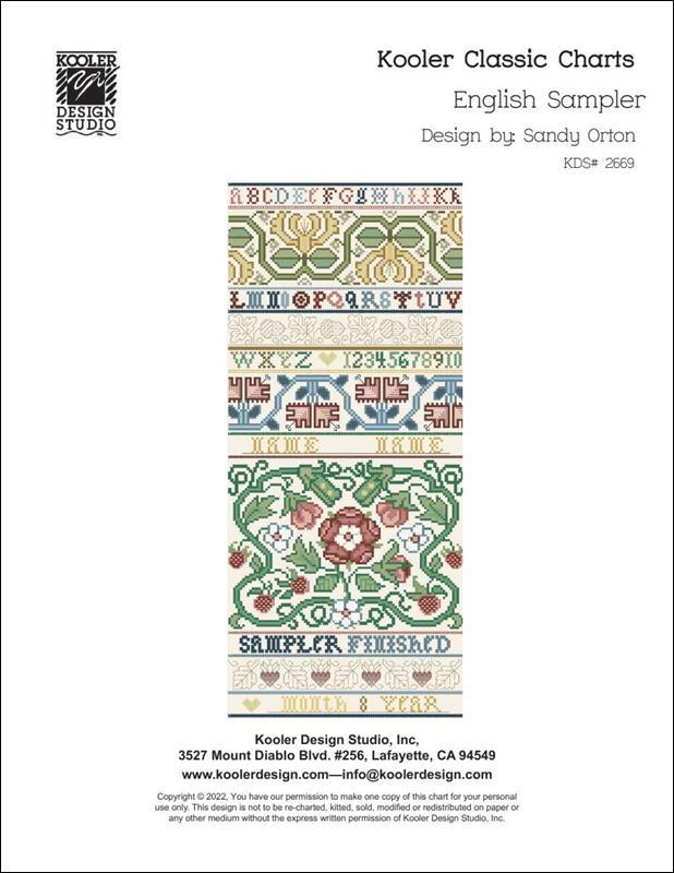 "English Sampler" Cross Stitch Pattern