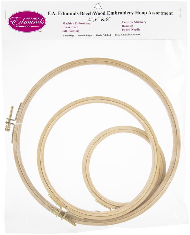 Beechwood Embroidery Hoop Set 3/Pkg Cross Stitch Item