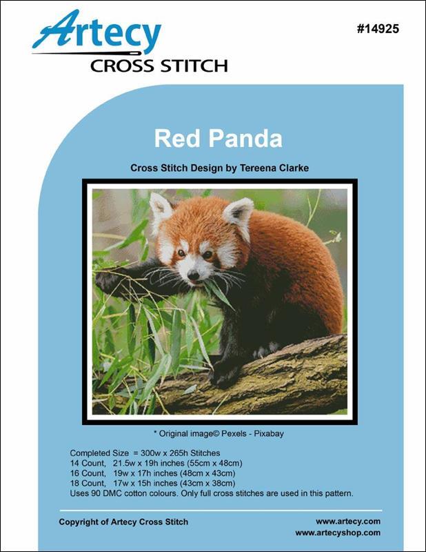 red panda  cross stitch sybju red panda  cross stitch sybju