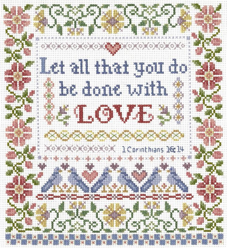 "With Love" Cross Stitch Kit