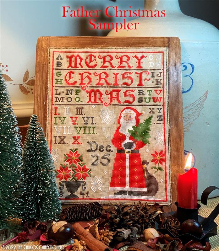 Cross Stitch Ornament Kit, Christmas Tree Ornaments, Santa, Father