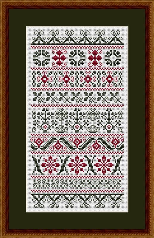 "Christmas Band Sampler" Cross Stitch Pattern