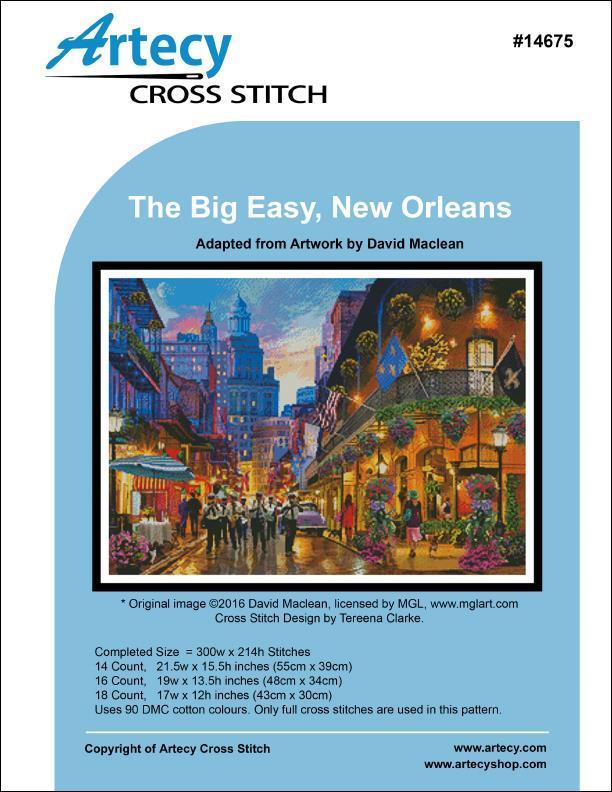 "The Big Easy, New Orleans" Cross Stitch Pattern