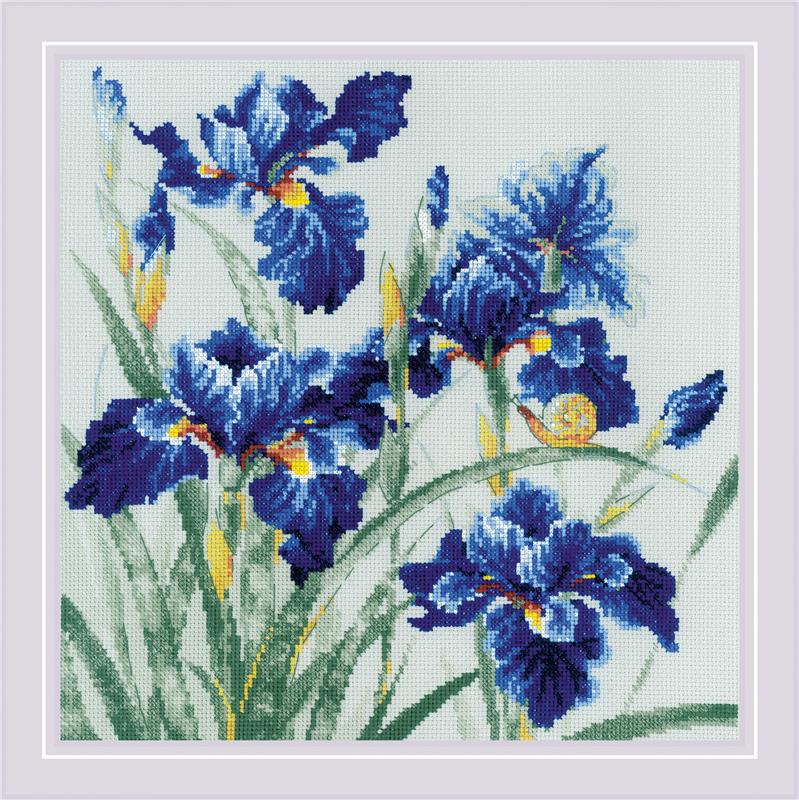 "Blue Irises" Cross Stitch Kit