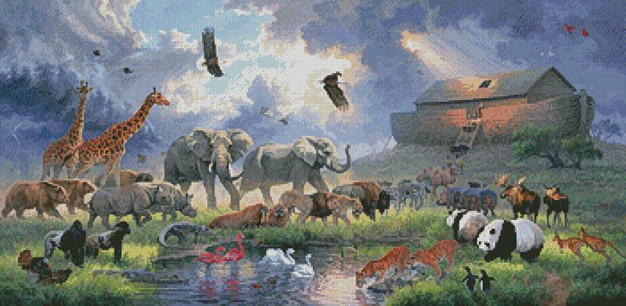 Noah's Ark Landscape | Cross Stitch Pattern