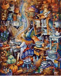 Kitchen Witch II by Mystic Stitch Fantasy cross stitch magic dreams fairy embroidery design