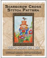 "Happy Scarecrow Cross Stitch Pattern"