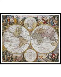 Old World Map Counted Cross Stitch Kits Patterns Unprinted Fabric  Embroidery Set 11 14CT DIY Handmade Needlework Home Decoration