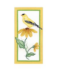 Cross stitch goldfinch embroidery design