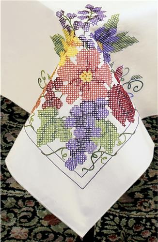 Flowers & Berries Table Runner to Cross Stitch