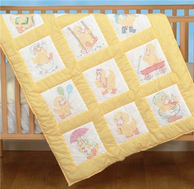 Baby Ducks Nursery Quilt Blocks (stamped cross stitch)