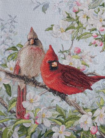 Dimensions 70-08837 Needlecrafts Counted Cross Stitch Cardinals On Sled