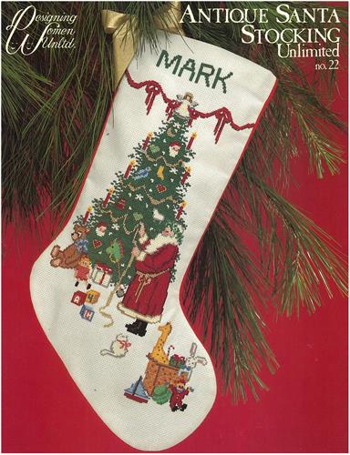 antique santa stocking by