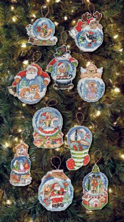 Love Snowglobe Cross Stitch Kit – Sticken Auf Plastik-Canvas, 14 Count, Inkl. Garn & Nadel