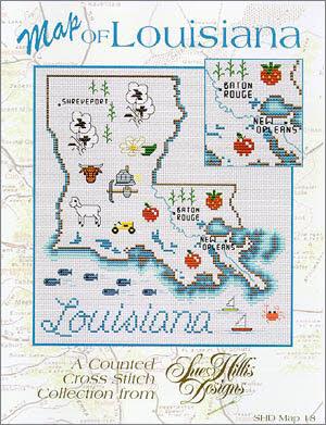 Silver Louisiana State Map Open Cut Necklace - PG275110SLP