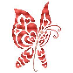 Summer Butterfly Reds Cross Stitch Pattern