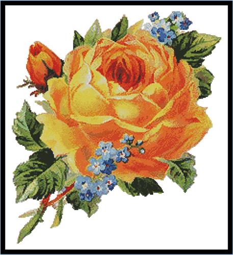 Antique Yellow Rose 2 | Cross Stitch Pattern