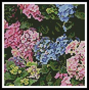 Mini Hydrangeas Cross Stitch Pattern