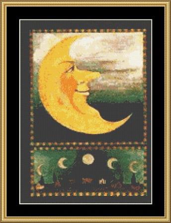 Moon Phases Crossstitch Pattern Celestial Design Lunar