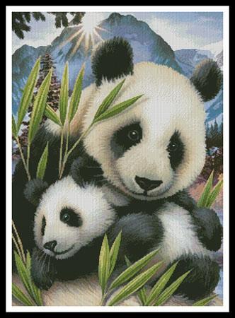 Kit 3 Panda Cubs Cross Stitch Chart