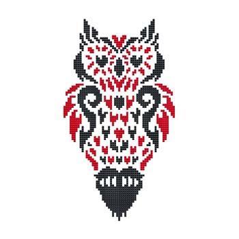 Tribal Owl 02 Cross Stitch Pattern