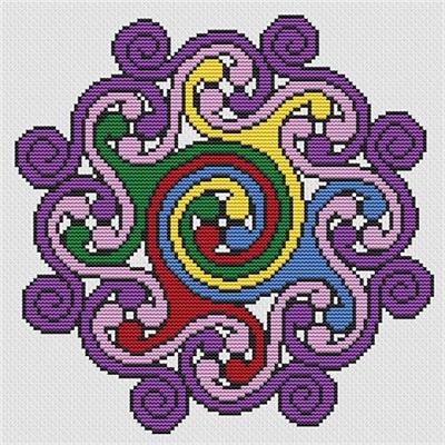 Celtic Spiral Mandala Cross Stitch Pattern